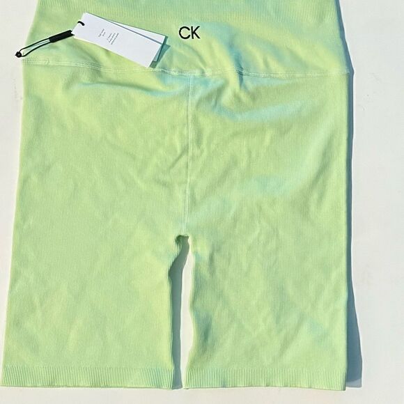 Calvin Klein Women's Ribbed Shorts Green, sport workout short - Picture 7 of 9